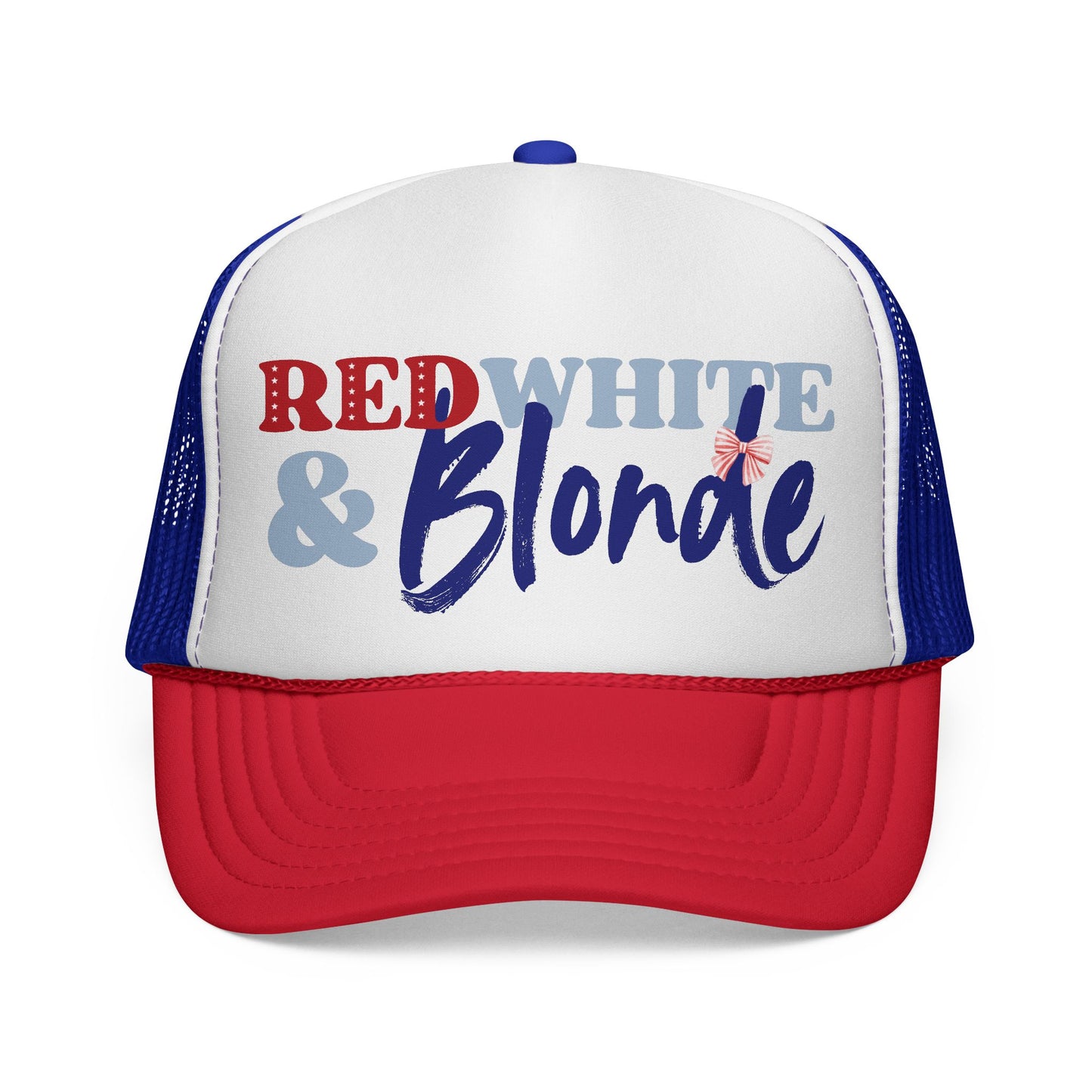 Red, White, and Blonde Foam 4th of July Trucker Hat