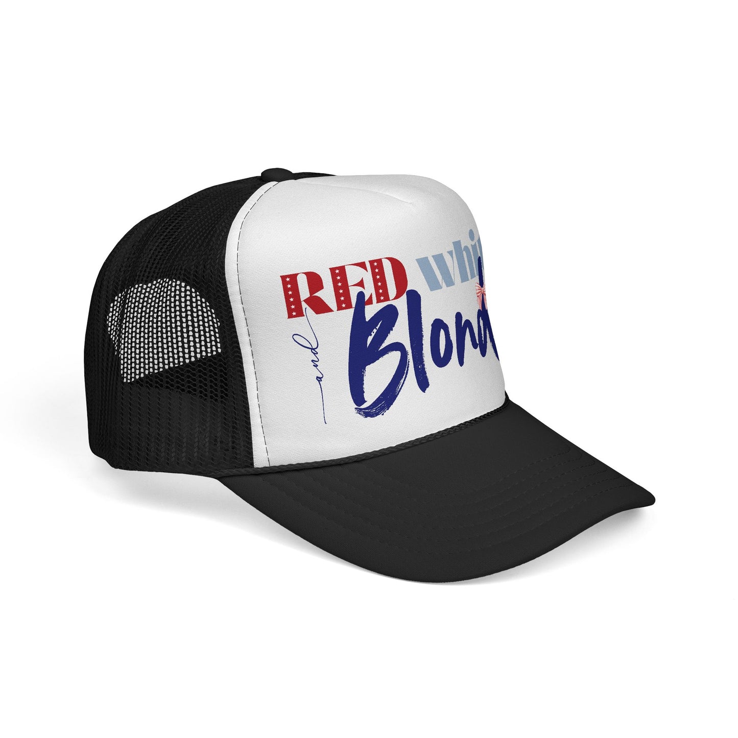 Red, White, and Blonde Foam 4th of July Trucker Hat