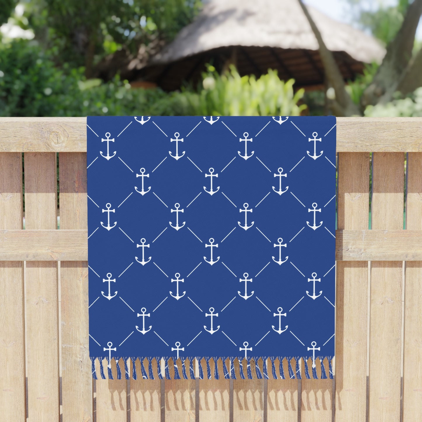 Boho Beach Boulder Cloth - Nautical Anchor Design