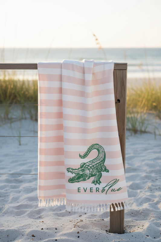 Boho Beach Boulder Cloth - Crocodile Design