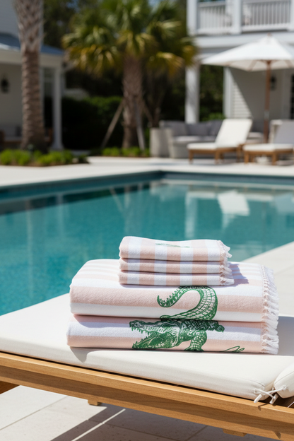 Boho Beach Boulder Cloth - Crocodile Design