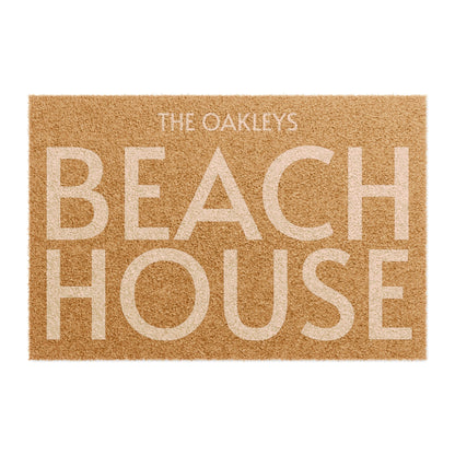 Personalizable Beach House Doormat – Outdoor Tufted Coir