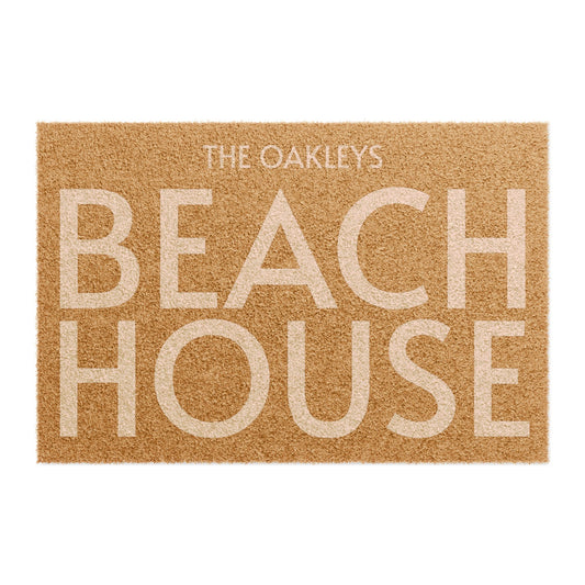 Personalizable Beach House Doormat – Outdoor Tufted Coir