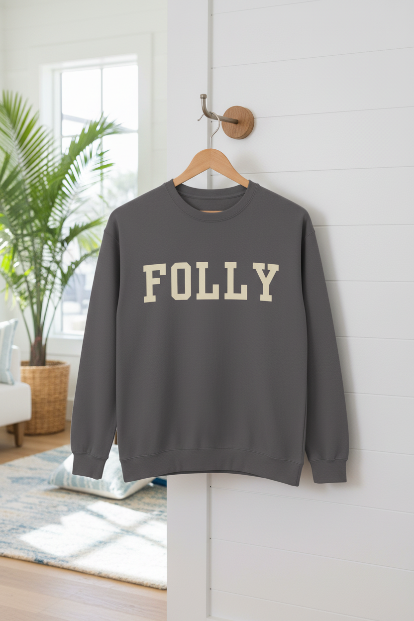 Coastal Collegiate Comfort: The Softstyle Folly Crewneck