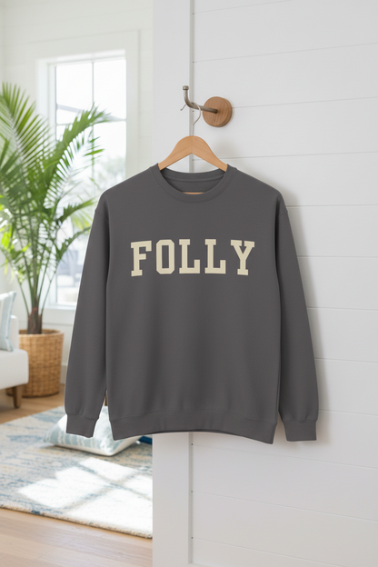 Coastal Collegiate Comfort: The Softstyle Folly Crewneck