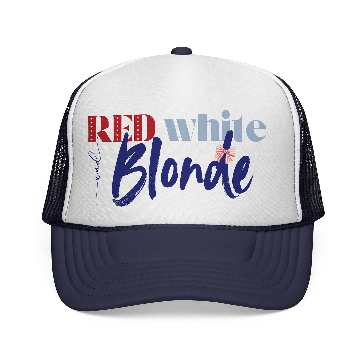 Red, White, and Blonde Foam 4th of July Trucker Hat