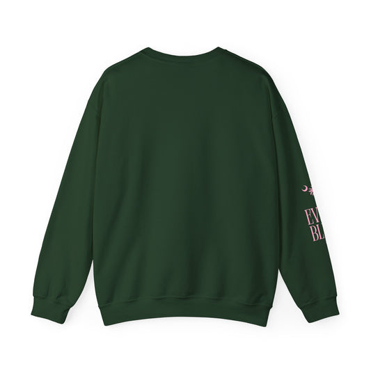 EverBlue Tennis Club Crewneck – Green with Pink Print