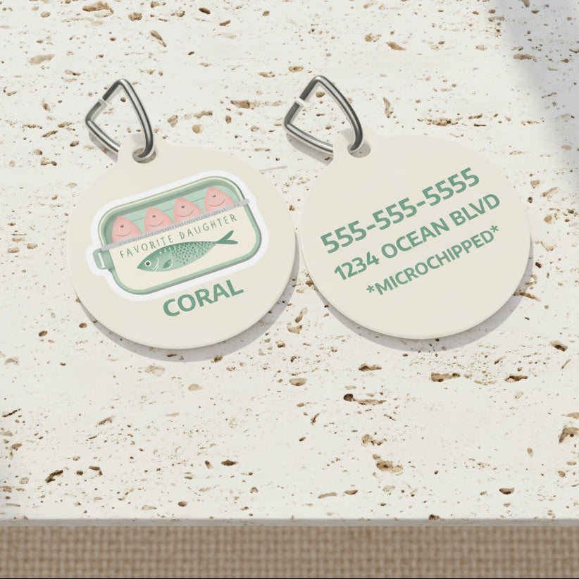 "Favorite Daughter" Sardine Pet Tag – Personalized Pet ID