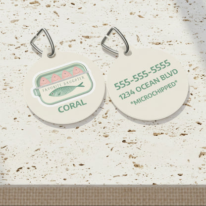 "Favorite Daughter" Sardine Pet Tag – Personalized Pet ID