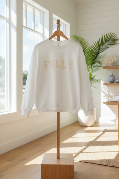 Coastal Collegiate Comfort: The Softstyle Folly Crewneck