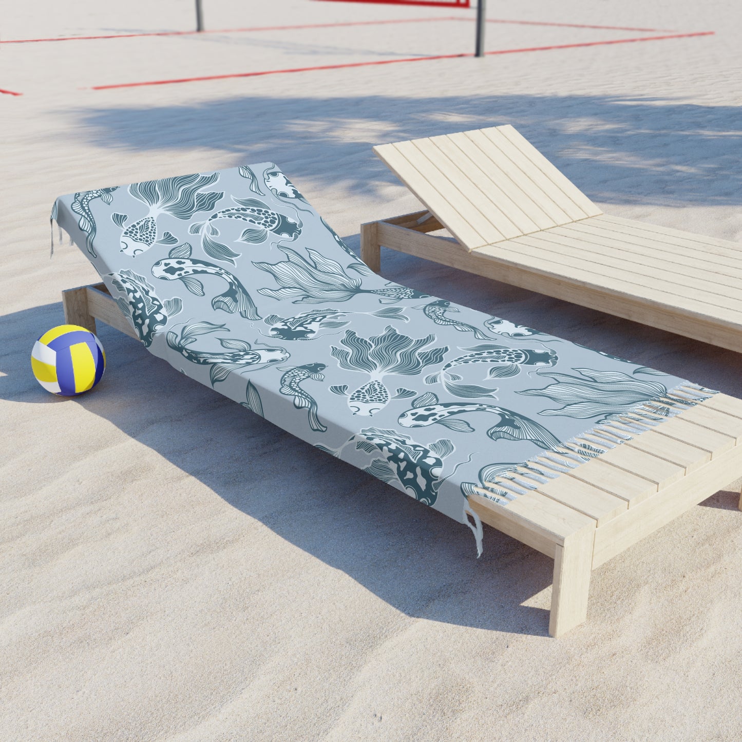 Boho Beach Boulder Cloth - Blue Koi