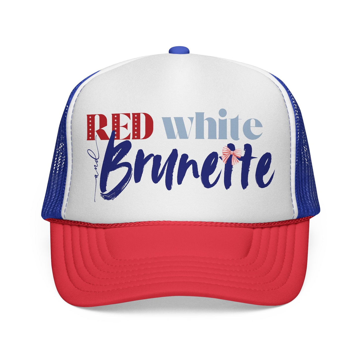 Red, White, and Brunette Foam 4th of July Trucker Hat