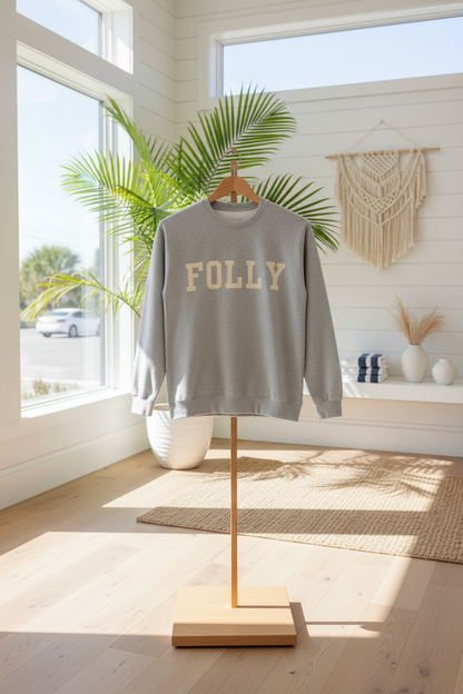 Coastal Collegiate Comfort: The Softstyle Folly Crewneck