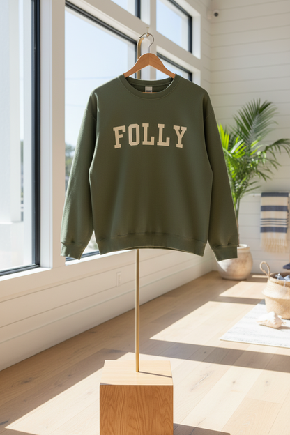 Coastal Collegiate Comfort: The Softstyle Folly Crewneck
