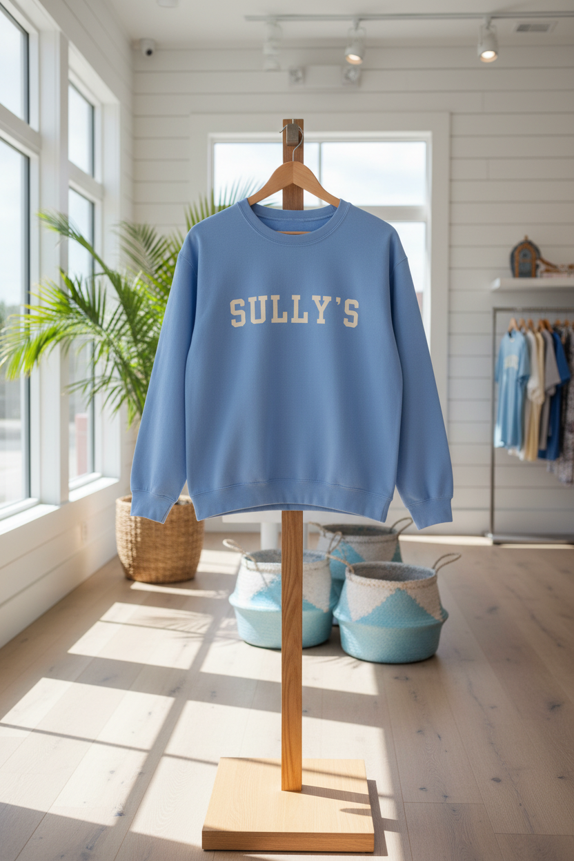 Coastal Collegiate Comfort: The Softstyle Sully's Crewneck
