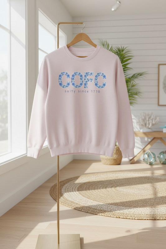 COFC Floral Crewneck – College of Charleston “Salty Since 1770” Edition