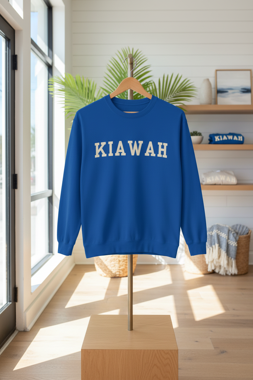 Coastal Collegiate Comfort: The Softstyle Kiawah Crewneck