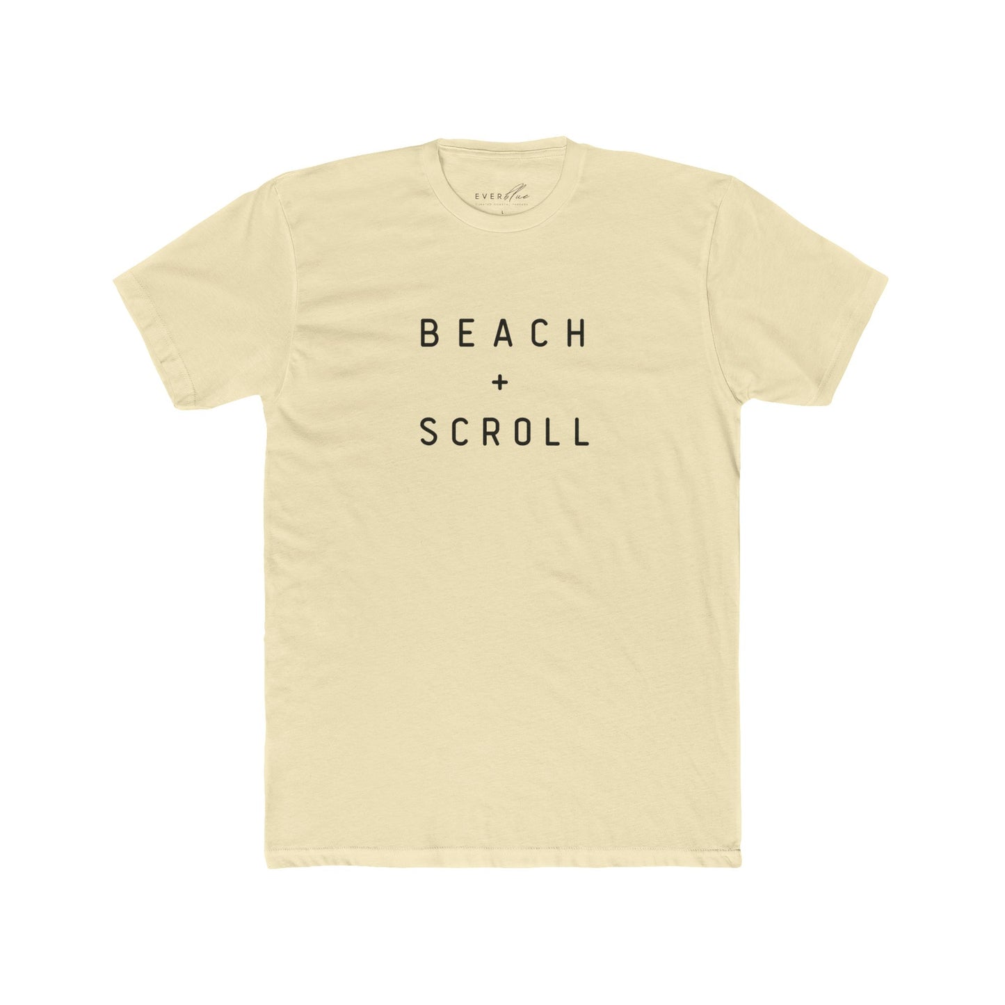 Beach + Scroll Unisex Cotton Crew Tee - Casual Summer Shirt