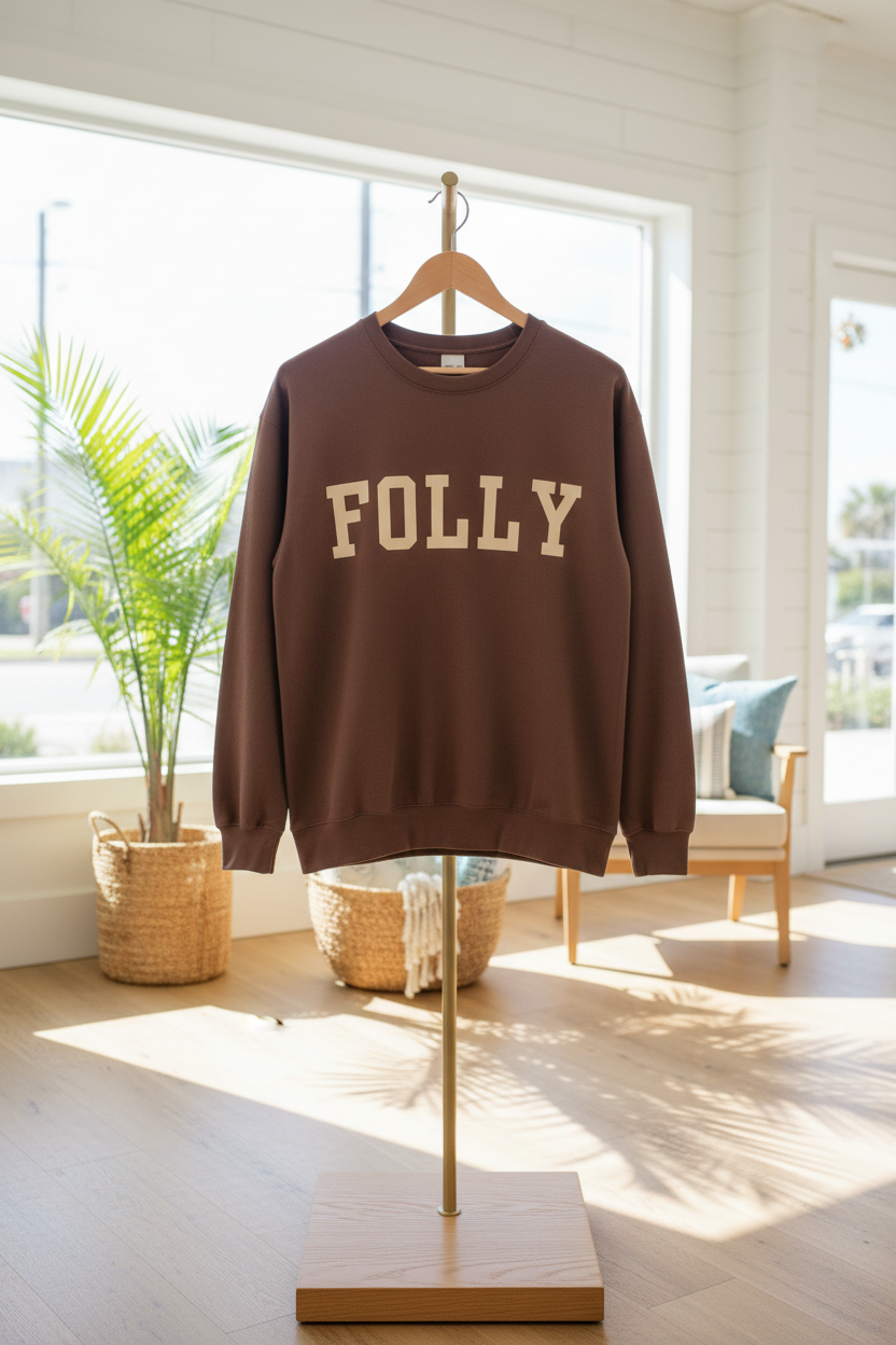 Coastal Collegiate Comfort: The Softstyle Folly Crewneck