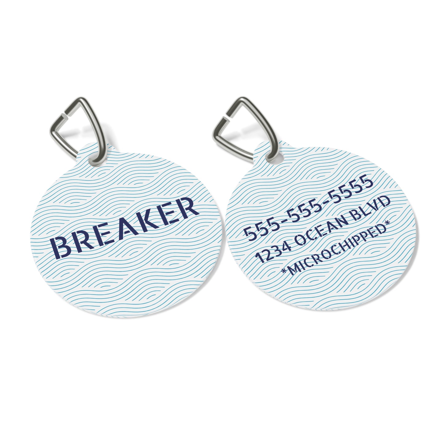 Coastal Wave Pet Tag – Personalized Pet ID
