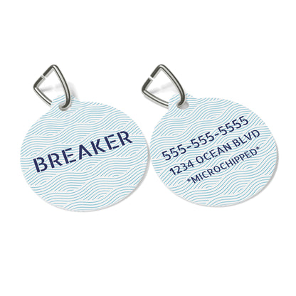 Coastal Wave Pet Tag – Personalized Pet ID