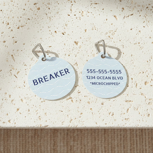 Coastal Wave Pet Tag – Personalized Pet ID