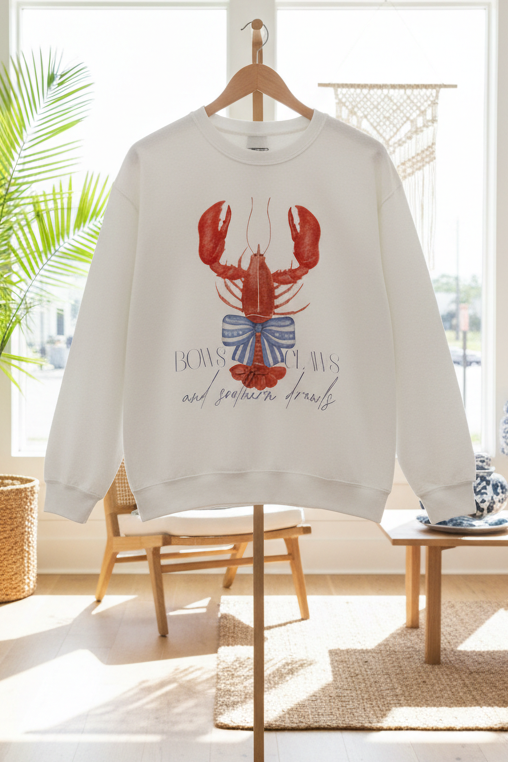 Lobster Love Crewneck Sweatshirt - Unisex Heavy Blend with Coastal Vibes