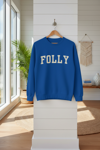 Coastal Collegiate Comfort: The Softstyle Folly Crewneck