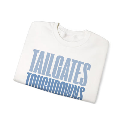 Tailgates, Touchdowns & Tanlines Crewneck – Gameday Shirt for Women – Southern Football Apparel