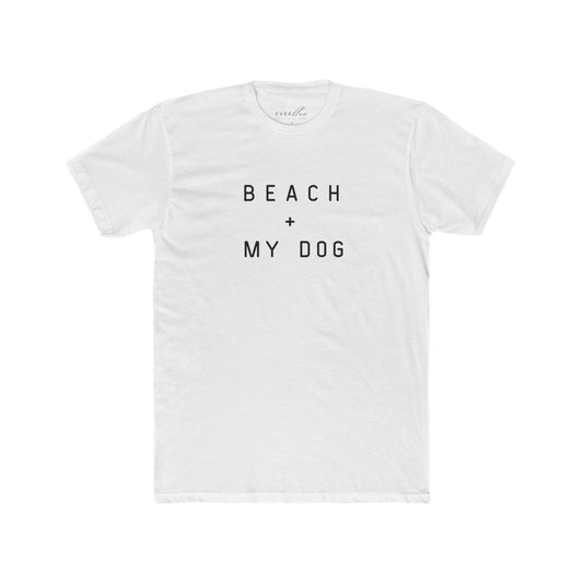 Beach + My Dog Unisex Cotton Crew Tee - Casual Summer Shirt