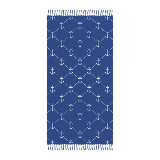 Boho Beach Boulder Cloth - Nautical Anchor Design