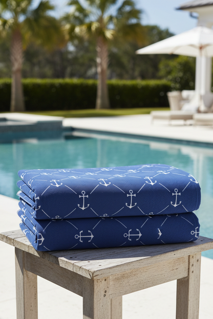 Boho Beach Boulder Cloth - Nautical Anchor Design