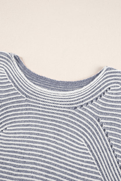 Ashleigh Blue Striped Ribbed Sweater