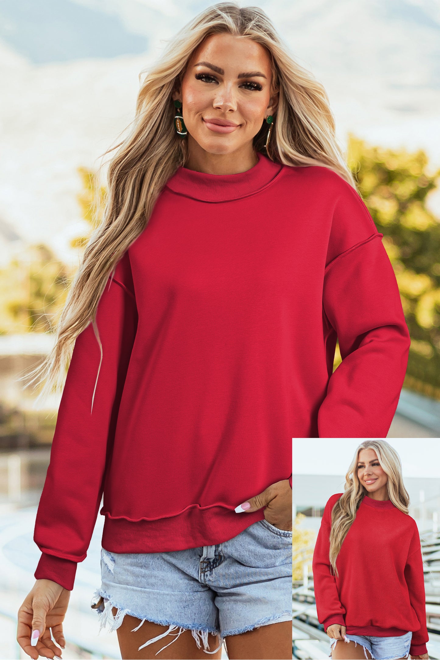 Reversible Mockneck Sweatshirt