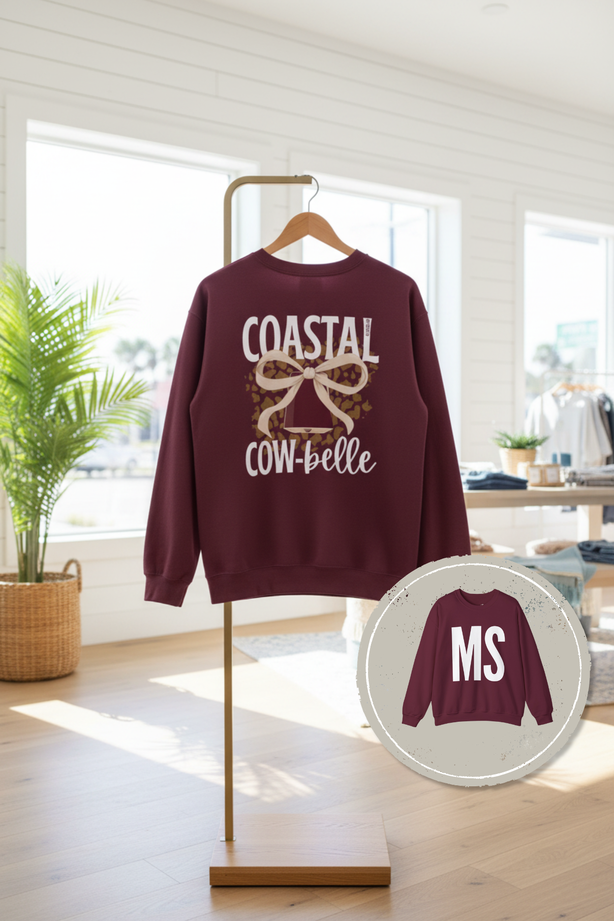 Coastal Cow-Belle Crewneck – Mississippi State Gameday