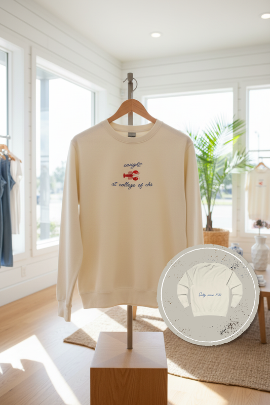 Caught at College of Charleston Lobster Crewneck