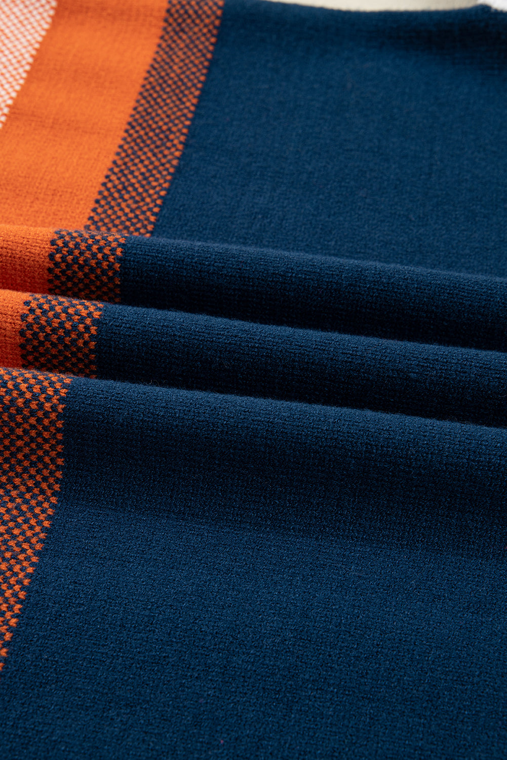 Dark Blue Colorblock Tunic Sweater