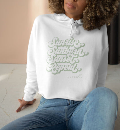 Sunrise Sunset Repeat Crop Hoodie - Chill Vibes for Everyday Wear