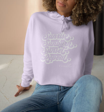 Sunrise Sunset Repeat Crop Hoodie - Chill Vibes for Everyday Wear