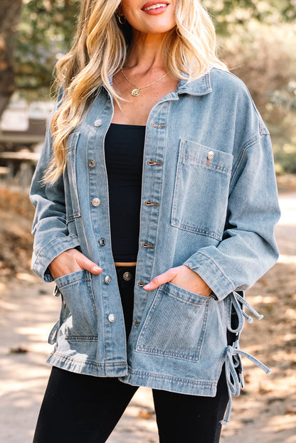 Beau Blue Oversized Denim Jacket – Charleston Coastal Casual