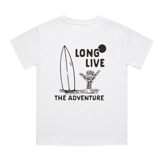 LONG LIVE THE ADVENTURE TEE - WHITE