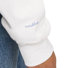 Beach Babe Crewneck – Slate Blue Embroidered Sun & Wave Design