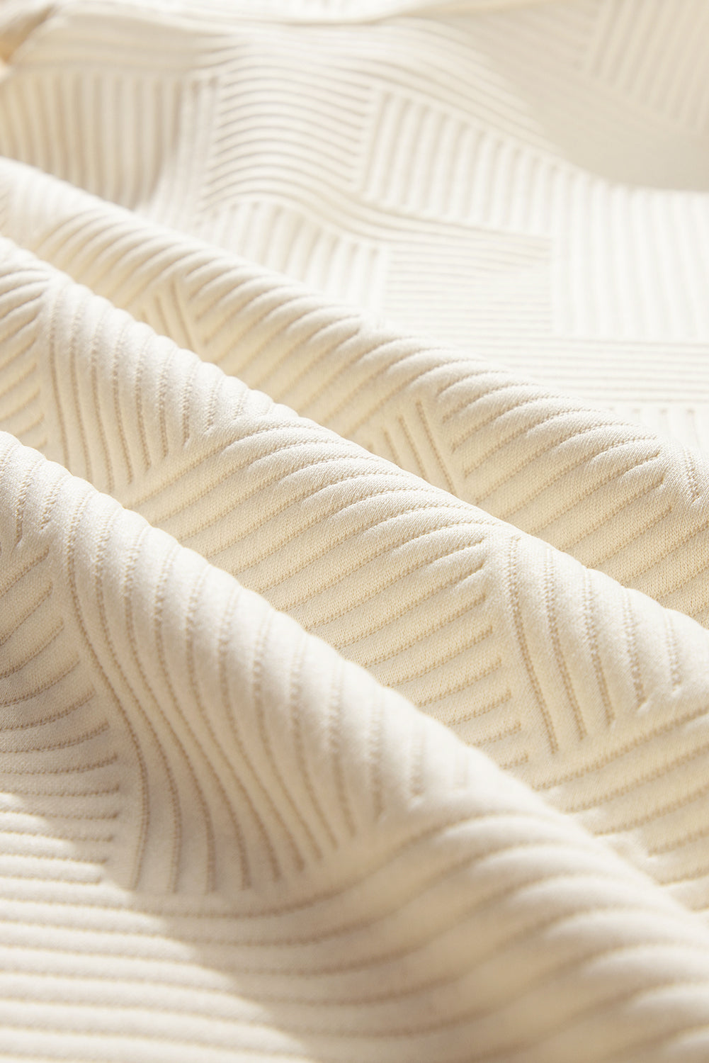 Oatmeal Textured Puff Sleeve Tee