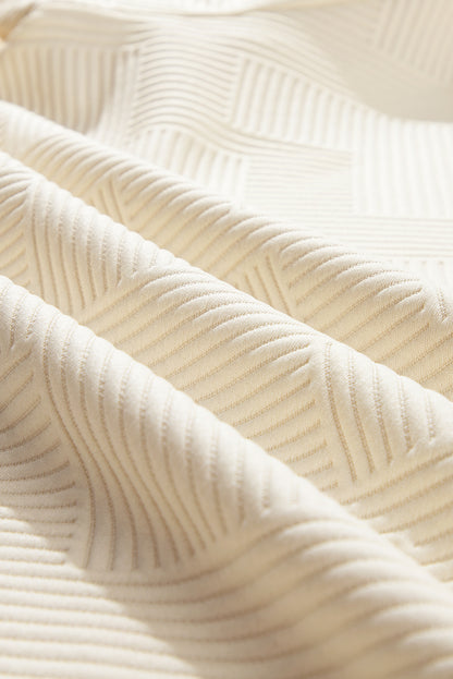 Oatmeal Textured Puff Sleeve Tee