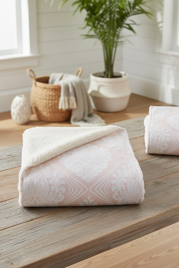 Rose Damask Blanket – Luxe Throw