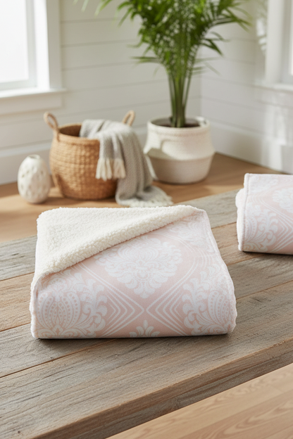 Rose Damask Blanket – Luxe Throw