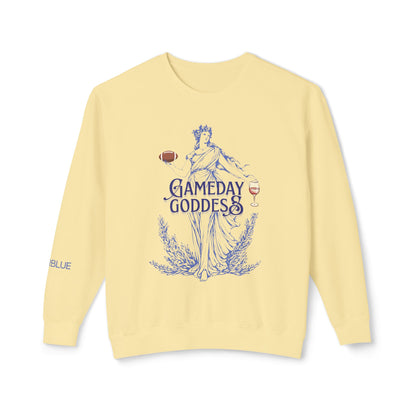 Gameday Goddess Crewneck – Greek Goddess Football Sweatshirt – Wine & Football Apparel for Women