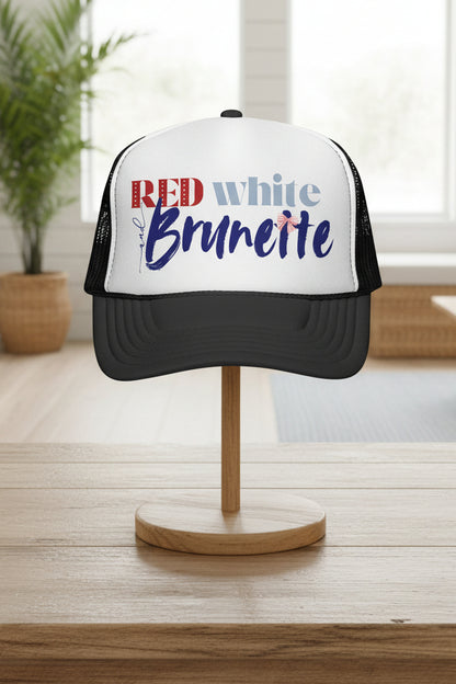 Red, White, and Brunette Foam 4th of July Trucker Hat