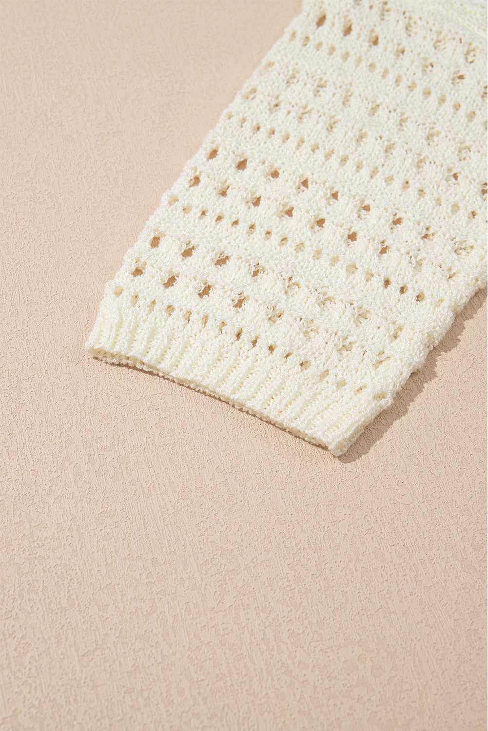 White Hollow-Out Bracelet Sleeve Sweater
