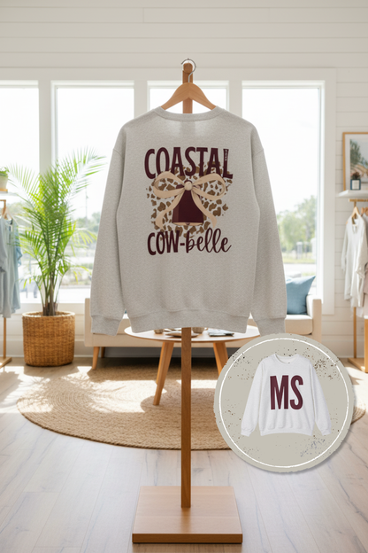 Coastal Cow-Belle Crewneck – Mississippi State Gameday
